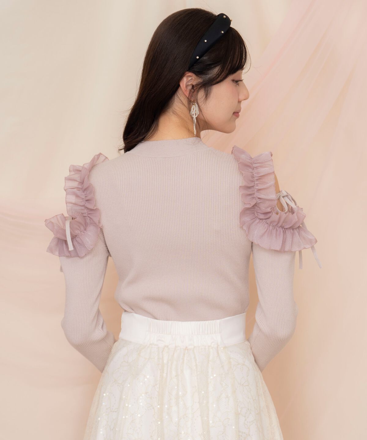 WILLSELECTION「フリルショルダーリブニット」|ニット・セーター|