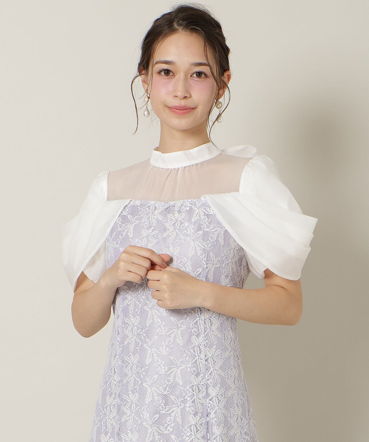 WILLSELECTION「シアーベールレースワンピース」|ドレス|