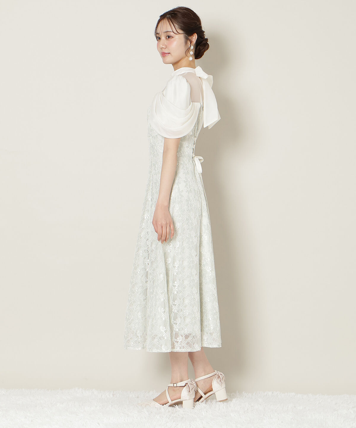 WILLSELECTION「シアーベールレースワンピース」|ドレス|