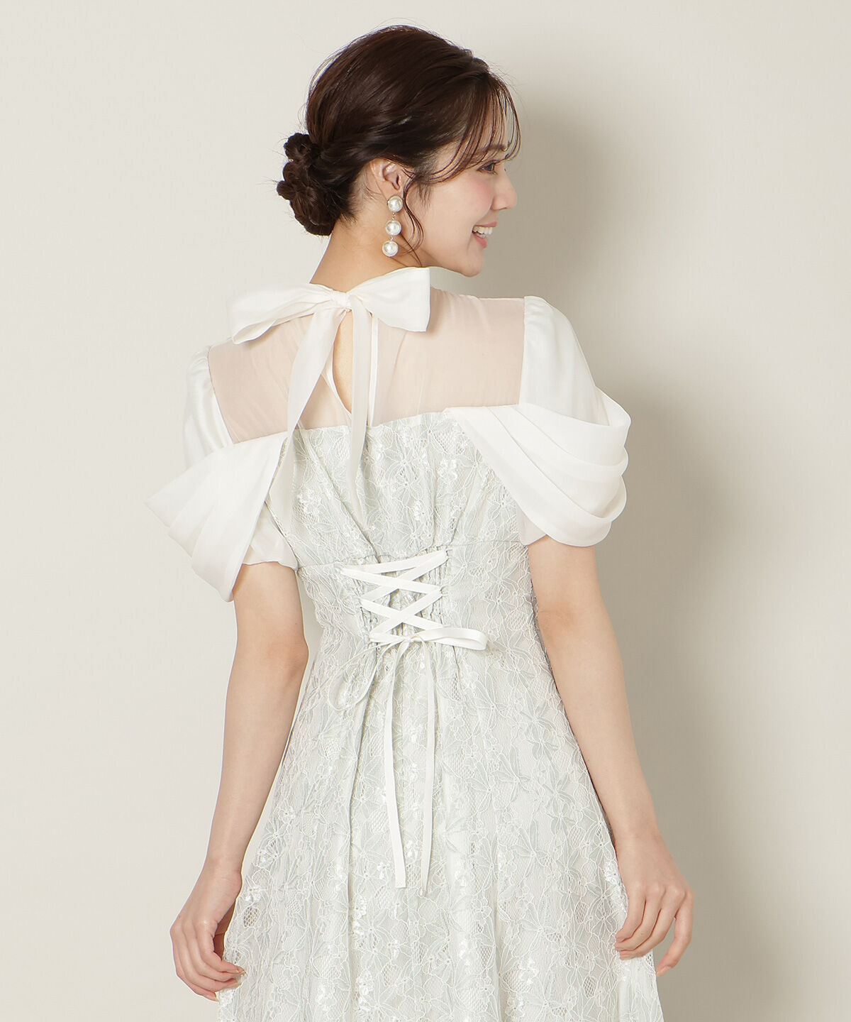 WILLSELECTION「シアーベールレースワンピース」|ドレス|