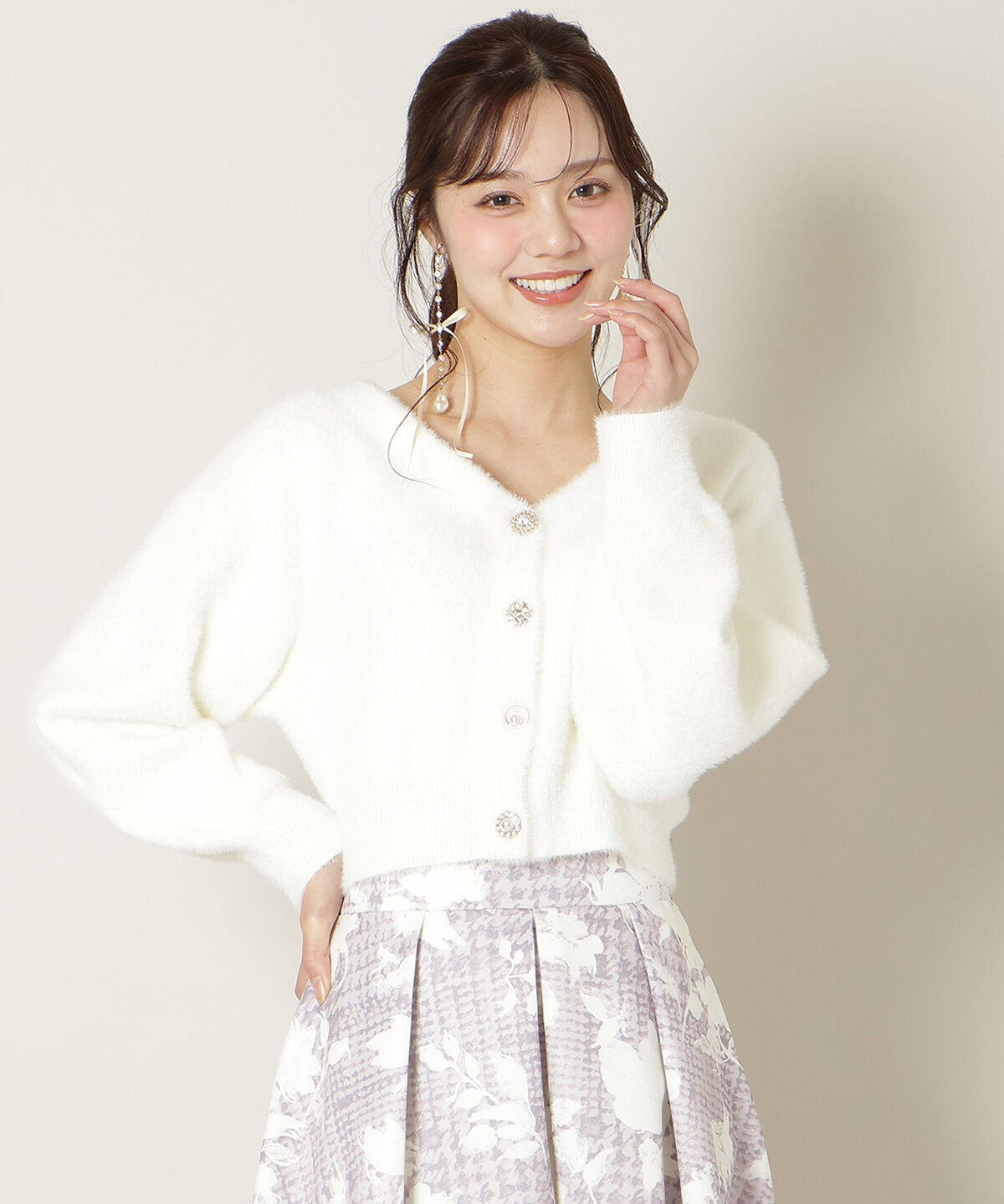 WILLSELECTION「Vネックドロップショルダーカーディガン」|カーディガン|