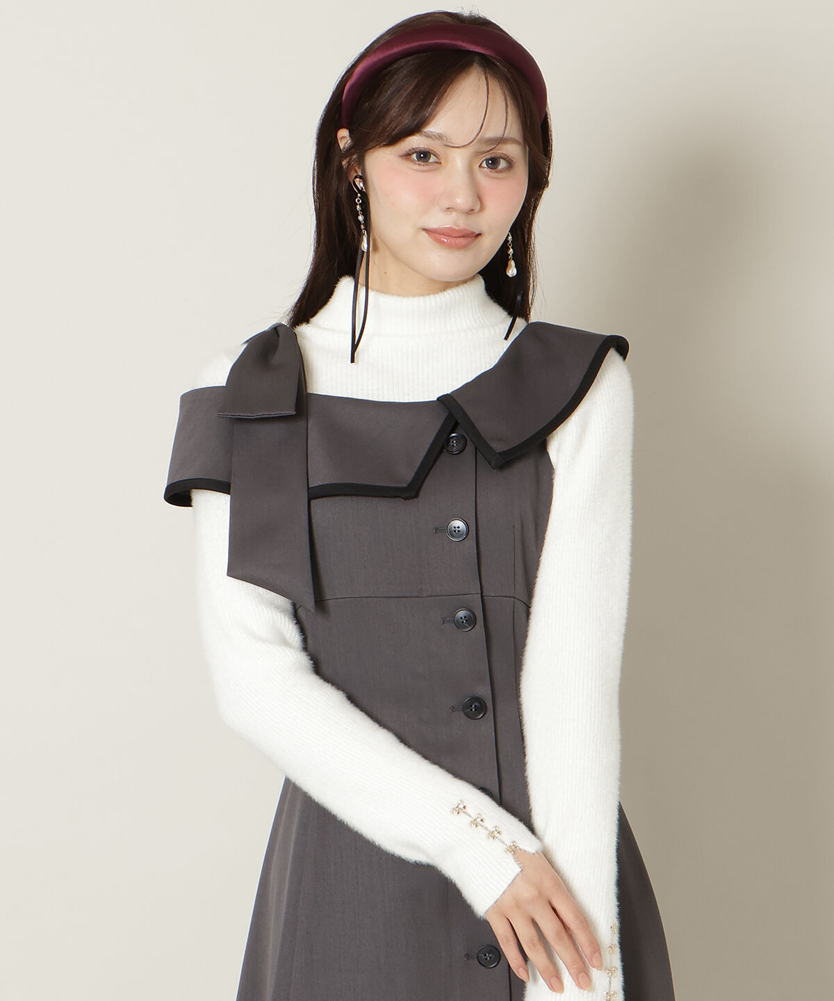 WILLSELECTION「アシンメトリーリボンショルダーワンピース」|ワンピース|