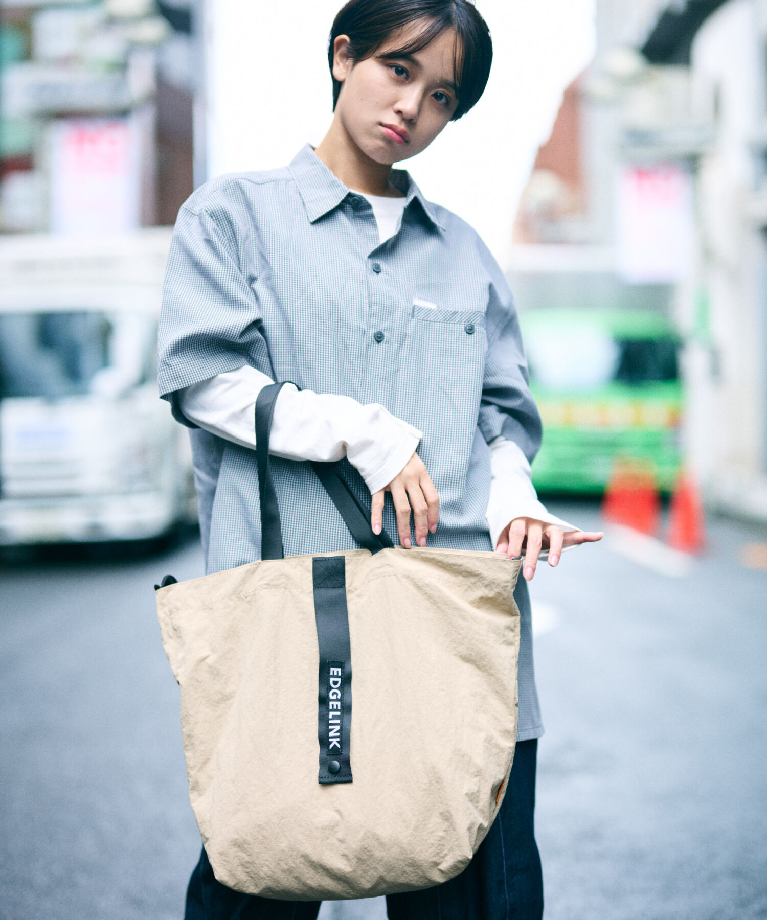 EDGELINK「EDGELINK／エッジリンク NAMPAK ポケッタブルトートバッグ 60194」|ショルダー・メッセンジャー|ベージュ