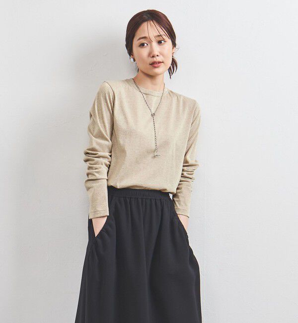 UNITED ARROWS「ラメ ロングスリーブ カットソー」|Tシャツ・カットソー|GOLD