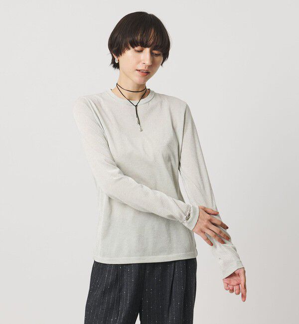 UNITED ARROWS「ラメ ロングスリーブ カットソー」|Tシャツ・カットソー|SILVER