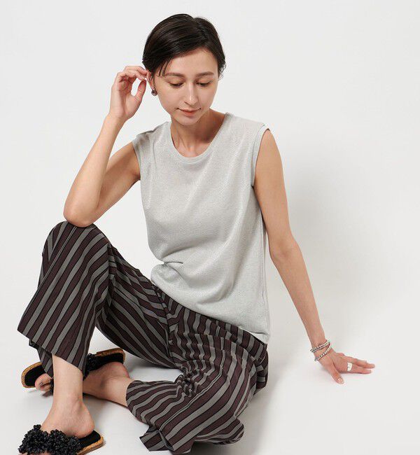 UNITED ARROWS「ラメ ノースリーブ カットソー」|Tシャツ・カットソー|SILVER