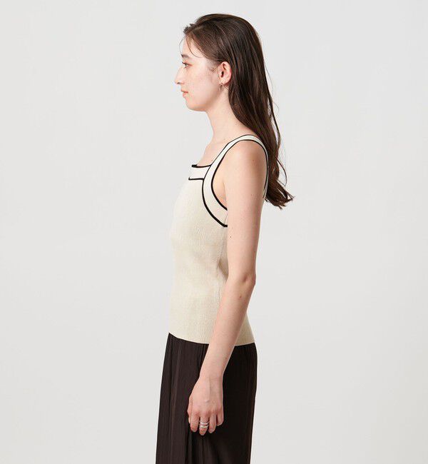 UNITED ARROWS「リブスクエアネック パイピングキャミソール - ウォッシャブル -」|キャミソール|