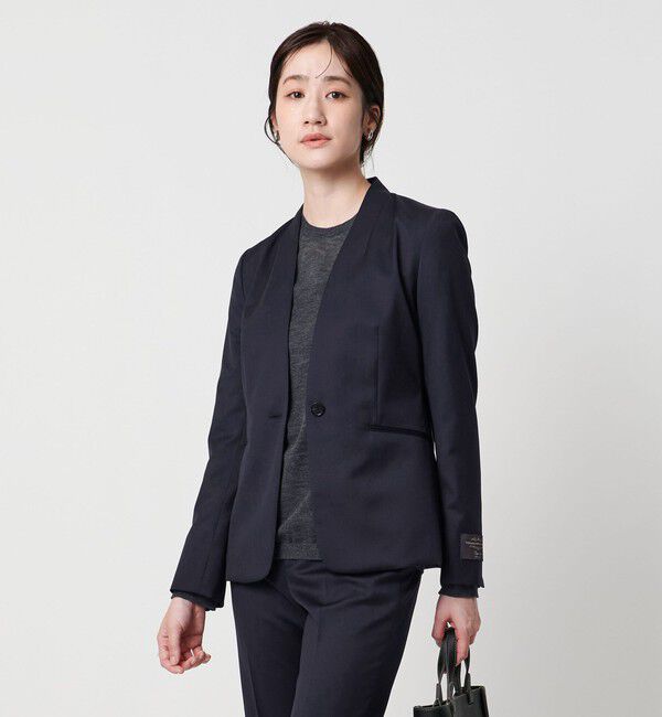 UNITED ARROWS「Vitale Barberis Canonico ノーラペルジャケット」|ノーカラージャケット|NAVY