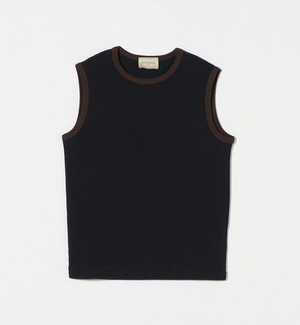 UNITED ARROWS「リブバイカラーパイピング ノースリーブカットソー」|Tシャツ・カットソー|