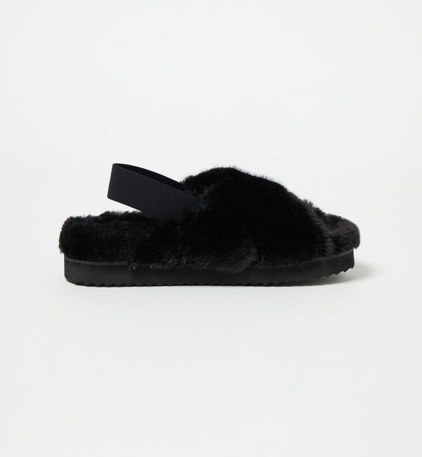 UNITED ARROWS「フェイクファークロス ビジュー サンダル」|サンダル|