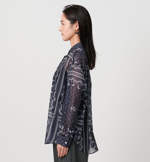 UNITED ARROWS「オーガンジー プリント シャツ ‐ウォッシャブル‐」|シャツ・ブラウス|