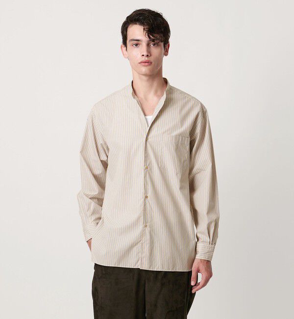 UNITED ARROWS「カリビアーナミルズ ポプリン バンドカラーシャツ」|シャツ・ブラウス|BEIGE
