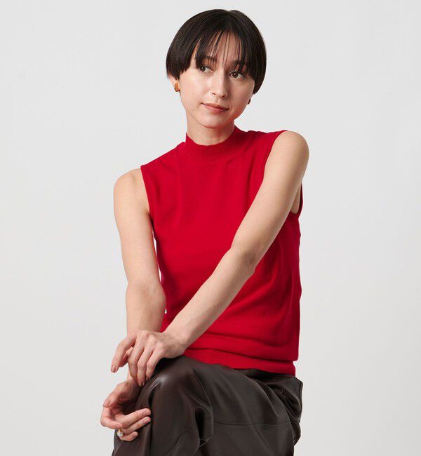 UNITED ARROWS「ハイネック ノースリーブ ニット ウォッシャブル」|ニット・セーター|