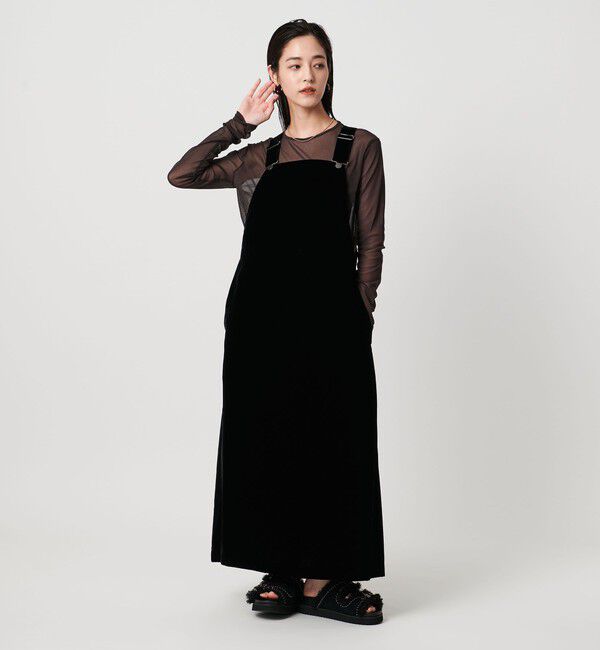 UNITED ARROWS「ベルベット サロペット スカート」|オールインワン|