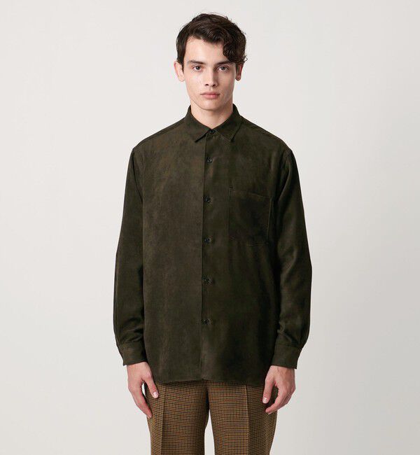 UNITED ARROWS「スエードライク レギュラーカラー オーバーシャツ」|シャツ・ブラウス|