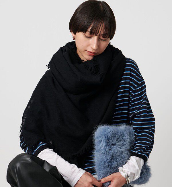 UNITED ARROWS「＜ASAUCE MELER＞AIRY SOLID ストール」|ストール|BLACK