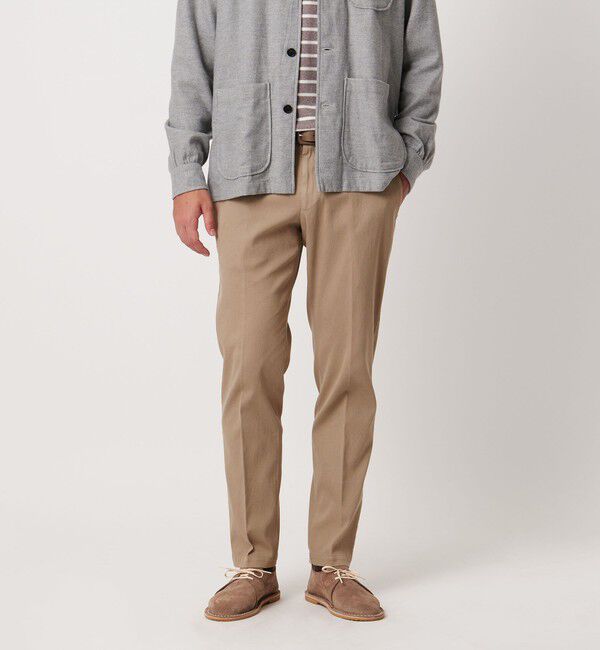 UNITED ARROWS「ピケ ガーメントダイ スリムテーパード ノープリーツパンツ」|チノ|