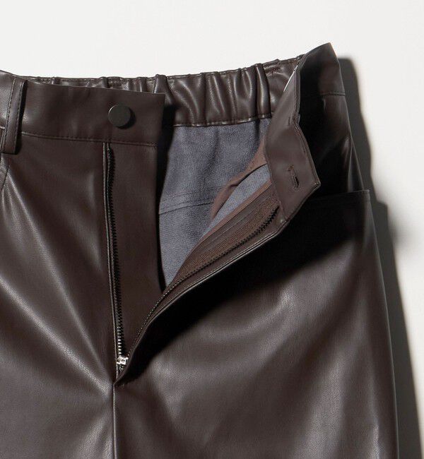 UNITED ARROWS「レザーライク ストレート パンツ ウォッシャブル」|チノ|