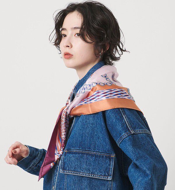 UNITED ARROWS「＜manipuri＞SILK 88&times;88 スカーフ 25FW」|マフラー|WINE