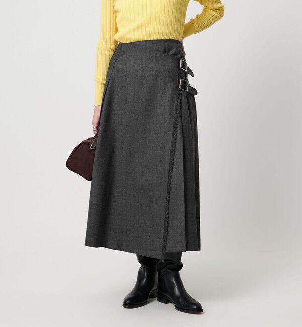 UNITED ARROWS「【別注】＜O&rsquo;NEIL of DUBLIN＞プリーツ ロング スカート グレー」|スカート|