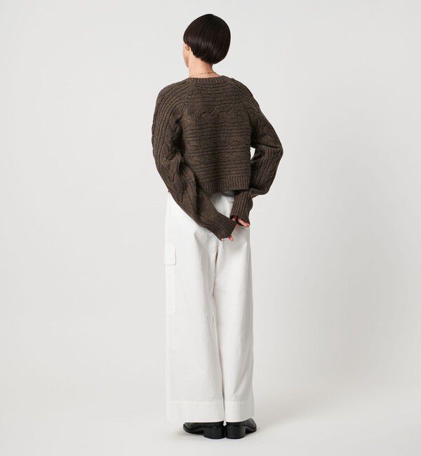 UNITED ARROWS「ケーブル ショート ニットプルオーバー」|ニット・セーター|