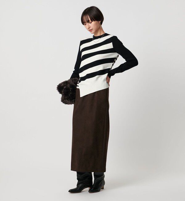 UNITED ARROWS「イレギュラー ボーダー ロングスリーブ ニット」|ニット・セーター|