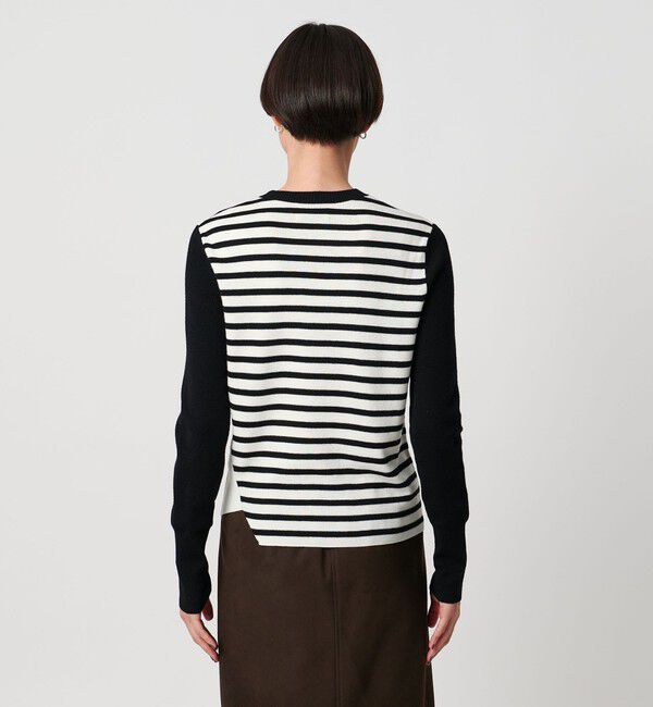 UNITED ARROWS「イレギュラー ボーダー ロングスリーブ ニット」|ニット・セーター|