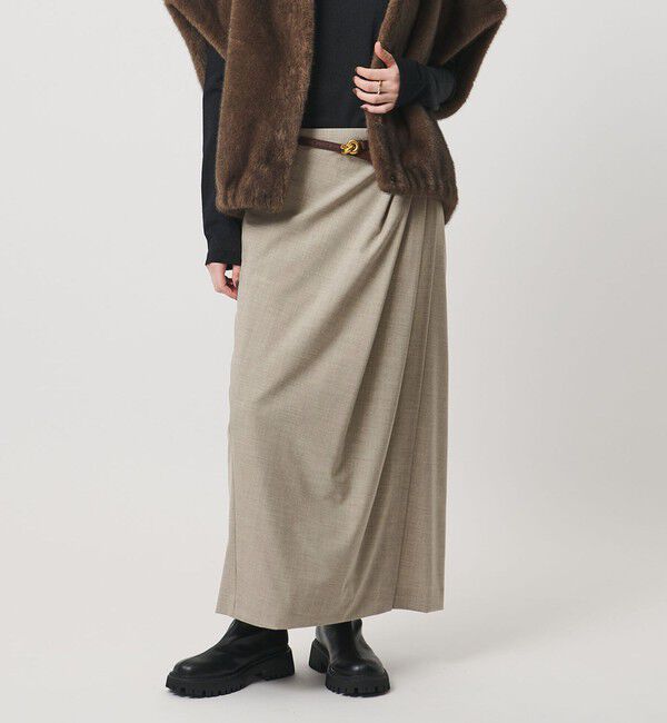 UNITED ARROWS「ドレープ アシンメトリー ロング スカート」|スカート|