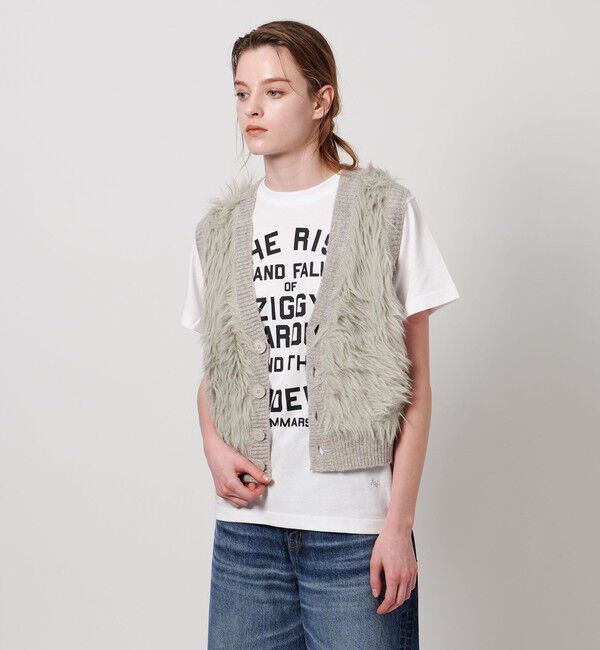 ASTRAET「＜ASTRAET＞シャギー Vネック ベスト」|ベスト・ジレ|MD.GRAY