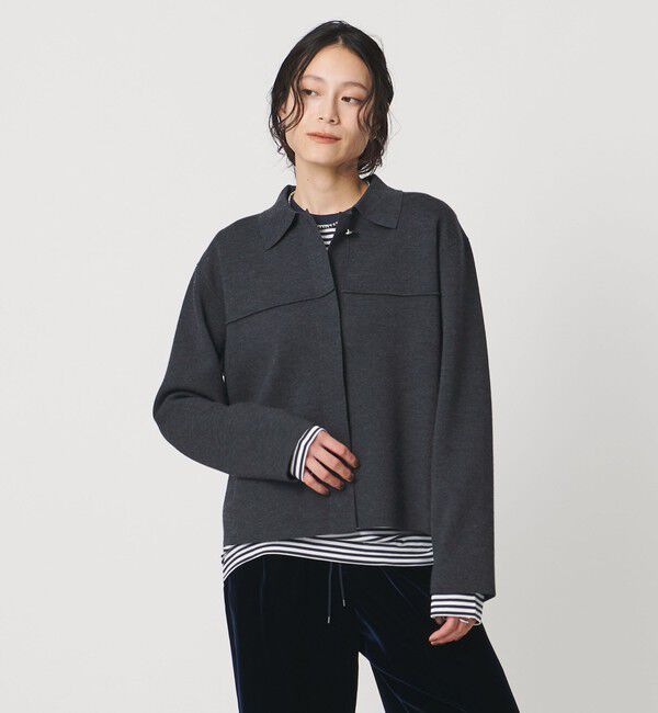 UNITED ARROWS「ミラノリブ ニット ジャケット」|カーディガン|