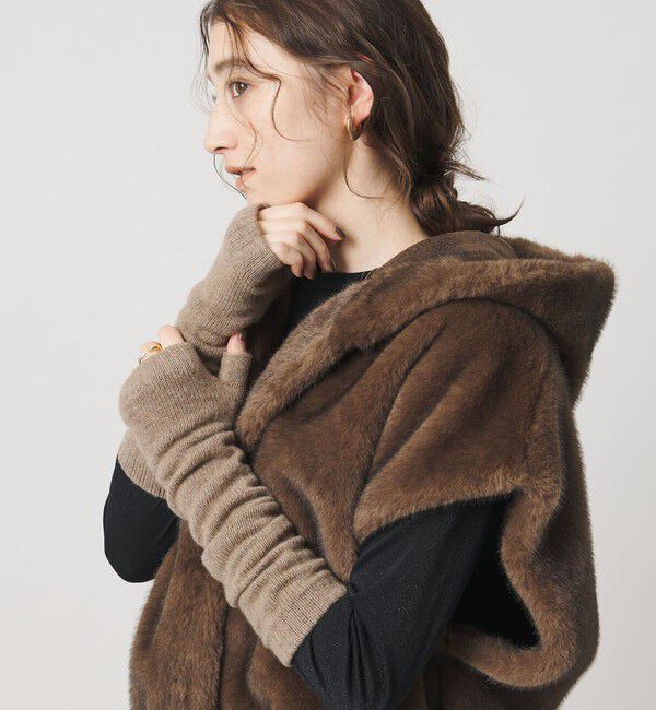 UNITED ARROWS「【別注】＜Johnstons of Elgin＞カシミヤ ロング フィンガーレスグローブ」|手袋|BEIGE