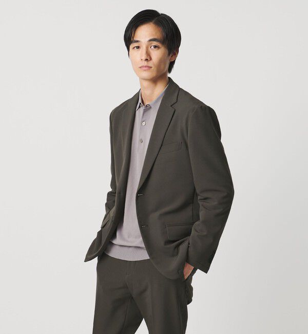 UNITED ARROWS「PERTEX バックブラッシュド シングル2ボタン テーラードジャケット UA COZY ウォッシャブル 2WAYストレッチ」|スーツ|DK.GREEN