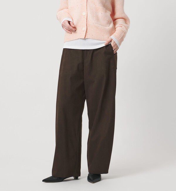 UNITED ARROWS「スエード ライク イージー パンツ」|チノ|DK.BROWN