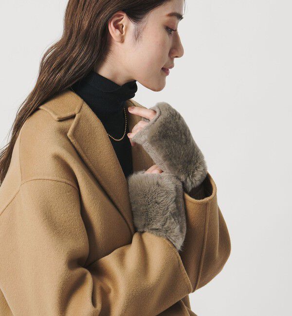 UNITED ARROWS「レッキスラビットファー フィンガーレスグローブ」|手袋|