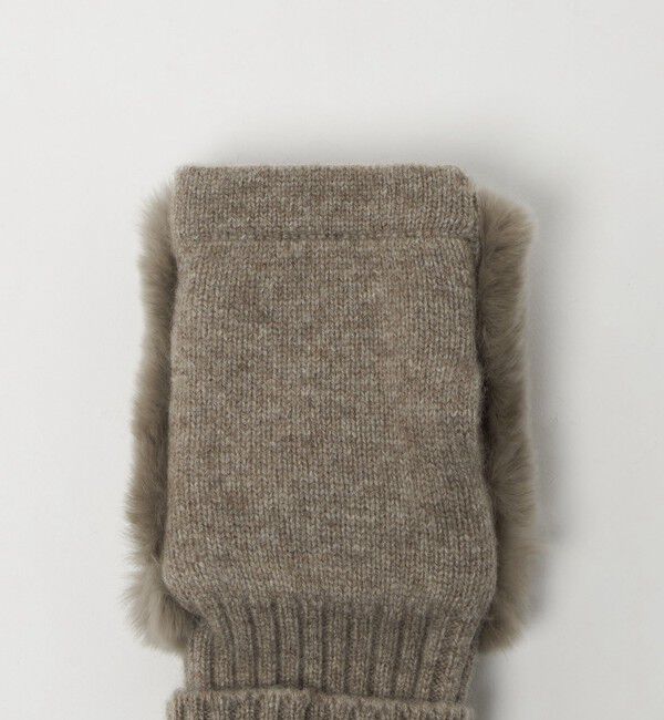 UNITED ARROWS「レッキスラビットファー フィンガーレスグローブ」|手袋|