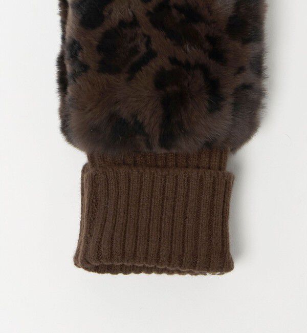 UNITED ARROWS「レッキスラビットファー フィンガーレスグローブ」|手袋|
