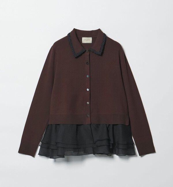 UNITED ARROWS「レディー ポロコンビ  ロングスリーブニット」|カーディガン|