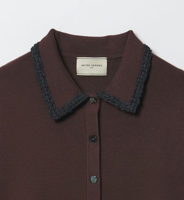 UNITED ARROWS「レディー ポロコンビ  ロングスリーブニット」|カーディガン|