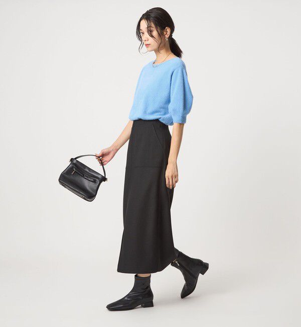 UNITED ARROWS green label relaxing「フラッフフェザー 2WAY ショートスリーブ ニット プルオーバー -ウォッシャブル-」|ニット・セーター|