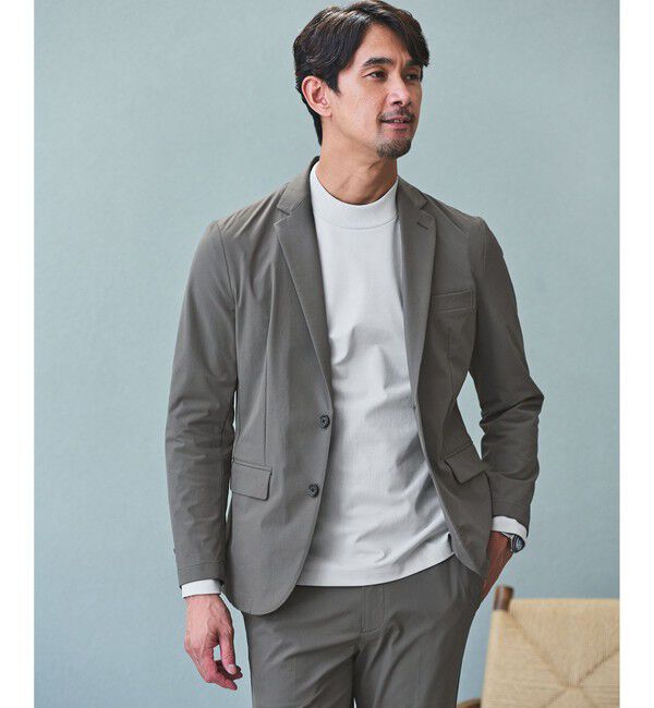 UNITED ARROWS green label relaxing「【WEB限定】JUST fit ナイロン PU ナロー セットアップ -2Wayストレッチ-」|テーラードジャケット|