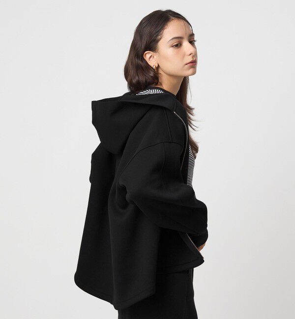 UNITED ARROWS green label relaxing「ダンボール ジップ フーディ」|パーカー|BLACK