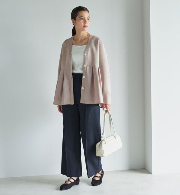 UNITED ARROWS green label relaxing「ドッキング ペプラム Vネック ニット カーディガン -ウォッシャブル-」|カーディガン|