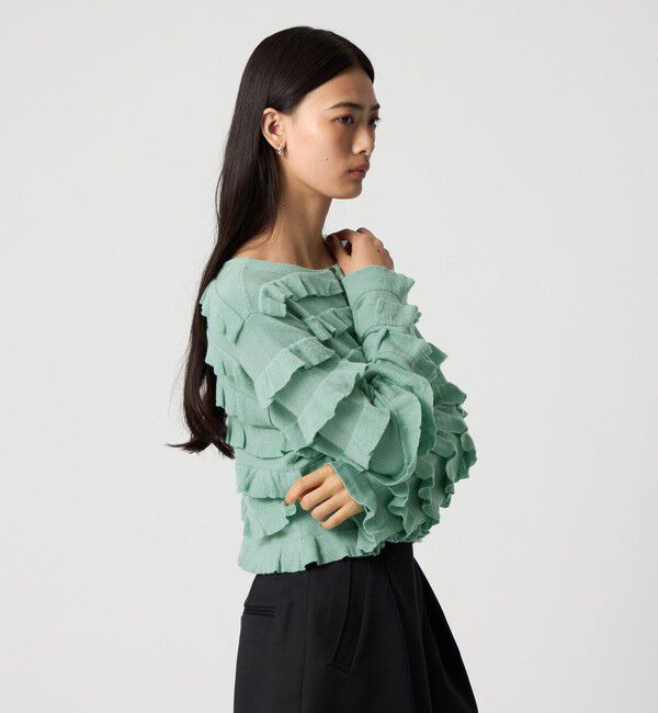 EMMEL REFINES「＜EMMEL REFINES＞EM ティアード ミニフリル 2WAY カーディガン」|カーディガン|