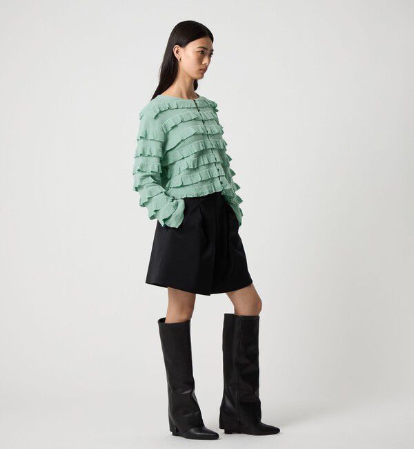 EMMEL REFINES「＜EMMEL REFINES＞EM ティアード ミニフリル 2WAY カーディガン」|カーディガン|