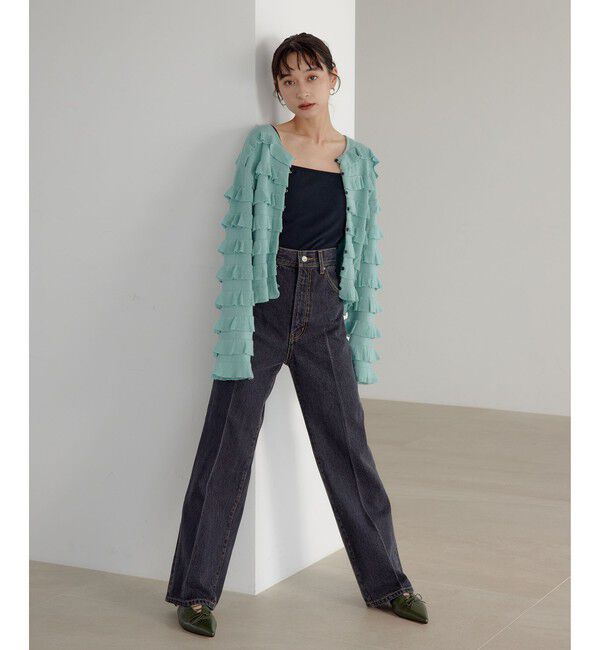 EMMEL REFINES「＜EMMEL REFINES＞EM ティアード ミニフリル 2WAY カーディガン」|カーディガン|