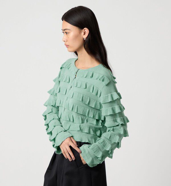 EMMEL REFINES「＜EMMEL REFINES＞EM ティアード ミニフリル 2WAY カーディガン」|カーディガン|