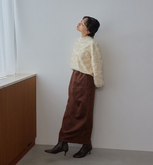 EMMEL REFINES「＜EMMEL REFINES＞EM HW チュールシシュウ スウェットライク ニット プルオーバー」|ニット・セーター|