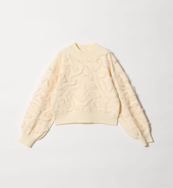 EMMEL REFINES「＜EMMEL REFINES＞EM HW チュールシシュウ スウェットライク ニット プルオーバー」|ニット・セーター|