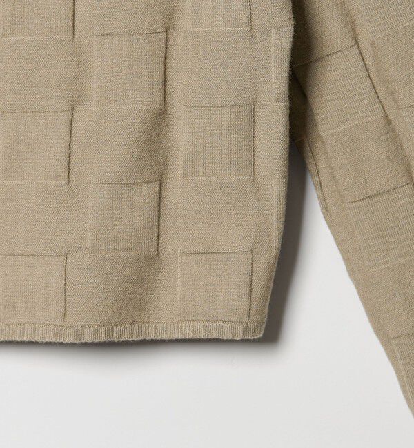 EMMEL REFINES「＜EMMEL REFINES＞EM HW スクエアアミ ＆ ボタン カーディガン」|カーディガン|