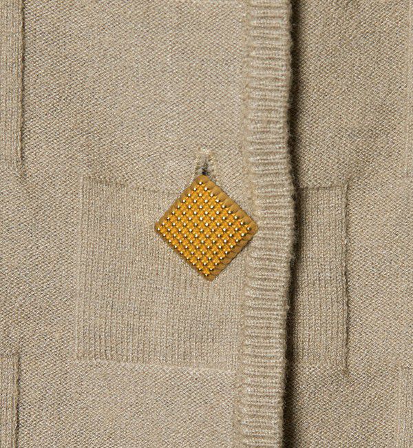 EMMEL REFINES「＜EMMEL REFINES＞EM HW スクエアアミ ＆ ボタン カーディガン」|カーディガン|